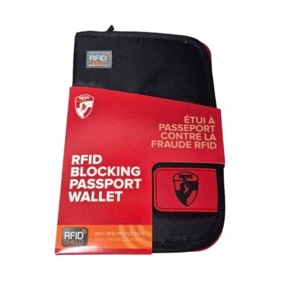 New Heys RFID Blocking Zipped Passport Wallet Black - Picture 1 of 2